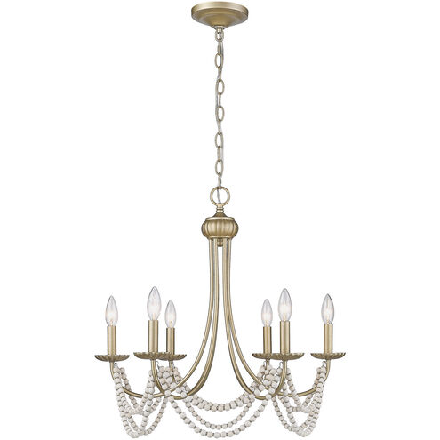 Serafina 6 Light 24.5 inch Golden Aura Chandelier Ceiling Light